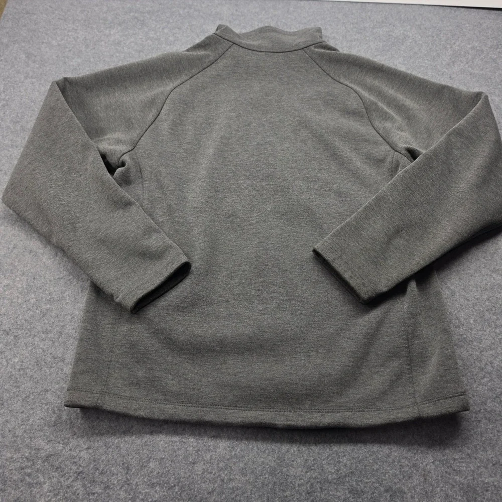 The North Face Mens Full Zip Grid Fleece Jacket Gray L Mock Neck Pockets